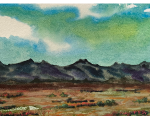 Landscape Original Chris Wakefield Watercolor Painting "Open Range"